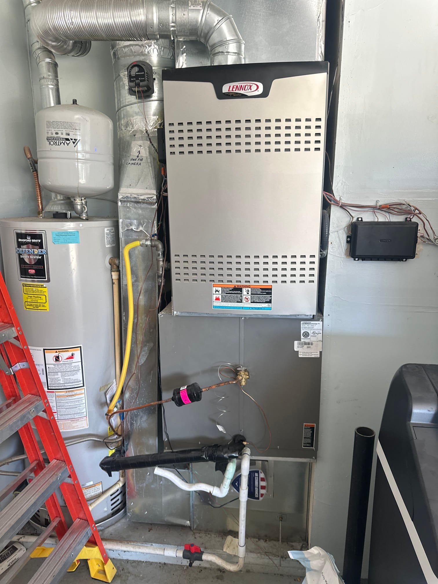Middleton: central air replacement after repeated refrigerant leaks — Middleton HVAC job (before)